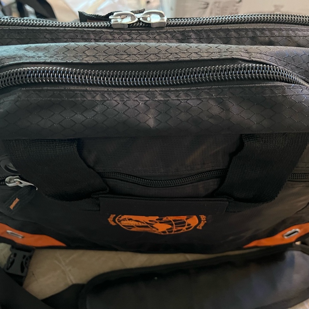 MESSENGER BAG  
Black and Orange with Adjustable Straps Durable Canvas - Picture 4 of 16
